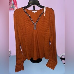 DR2 Rust Long Sleeve Blouse